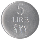 5 Lire San Marino 1972 verso