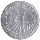 5 Lire San Marino 1974 dritto