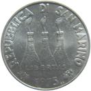 5 Lire San Marino 1975 dritto