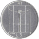 5 Lire San Marino 1983 verso