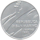 5 Lire San Marino 1990 dritto