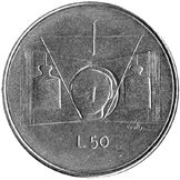 50 Lire San Marino 1976 verso