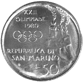 50 Lire San Marino 1980 dritto