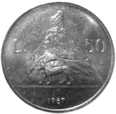 50 Lire San Marino 1987 verso