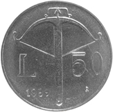 50 Lire San Marino 1989 verso