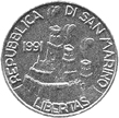 50 Lire San Marino 1991 dritto