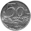 50 Lire San Marino 1991 verso