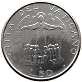 50 Lire Città del Vaticano Giovanni Paolo II 1987 verso