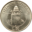 50 Lire Città del Vaticano Giovanni Paolo II 2000 verso