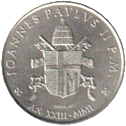 50 Lire Città del Vaticano Giovanni Paolo II 2001 dritto