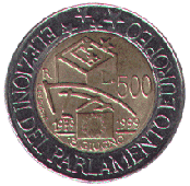 500 lire 1999 verso