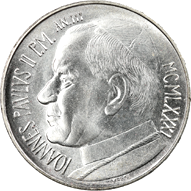 500 Lire argento Città del Vaticano Giovanni Paolo II 1981 dritto