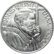 500 Lire argento Città del Vaticano Giovanni Paolo II 1991 dritto