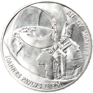 500 Lire argento Città del Vaticano Giovanni Paolo II 1992 dritto