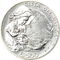 500 Lire argento Città del Vaticano Giovanni Paolo II 1995 verso