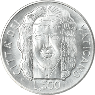 500 Lire argento Città del Vaticano Giovanni Paolo II 1998 verso