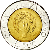 500 Lire Città del Vaticano Giovanni Paolo II 1983 verso