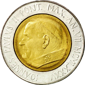 500 Lire Città del Vaticano Giovanni Paolo II 1985 dritto