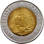 500 Lire Città del Vaticano Giovanni Paolo II 2000 dritto