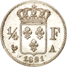 1/4 di Franco Regno Luigi XVIII verso